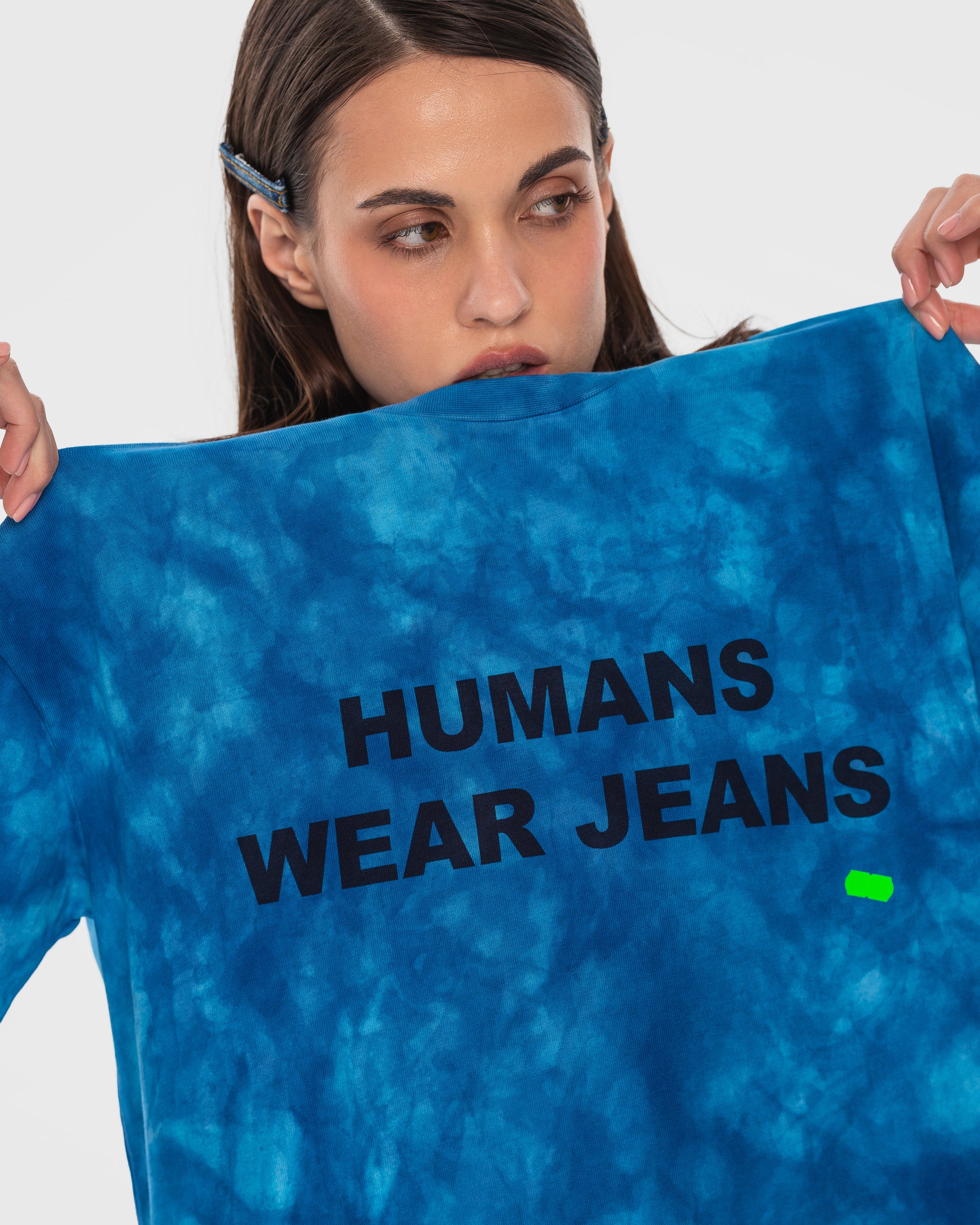 Buy Tie Dye T-Shirt Humans Wear Jeans – Tops by Ksenia Schnaider | Ethical & Sustainable Fashion
