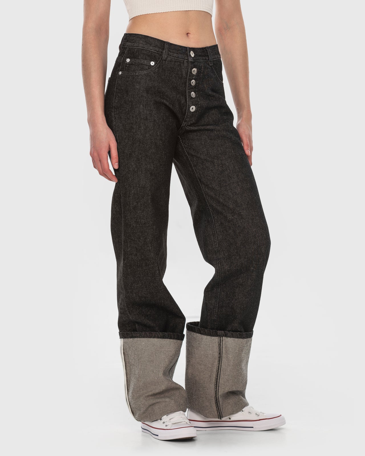 Buy Cuffed Straight Leg Jeans – Bottoms by Ksenia Schnaider | Ethical & Sustainable Fashion