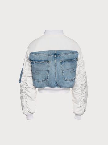Reworked Bomber with Denim Back Detail