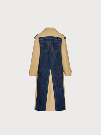 Reworked Trench with Back Jeans Detail