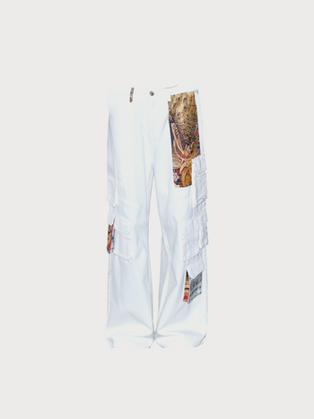 Men's Tapestry Patchwork Cargo Jeans