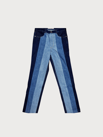 Reworked Striped Flared Jeans