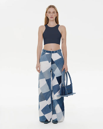 Buy Navy Blue Crop Top – Tops by Ksenia Schnaider | Ethical & Sustainable Fashion
