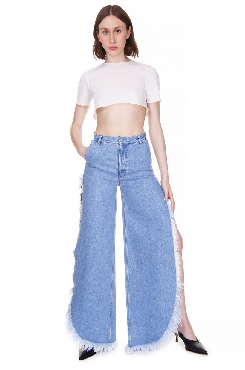 Wide Fringed Jeans image