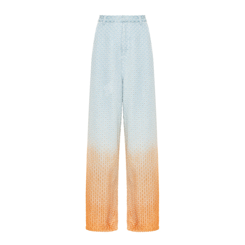 Perforated Jeans with Orange Gradient image
