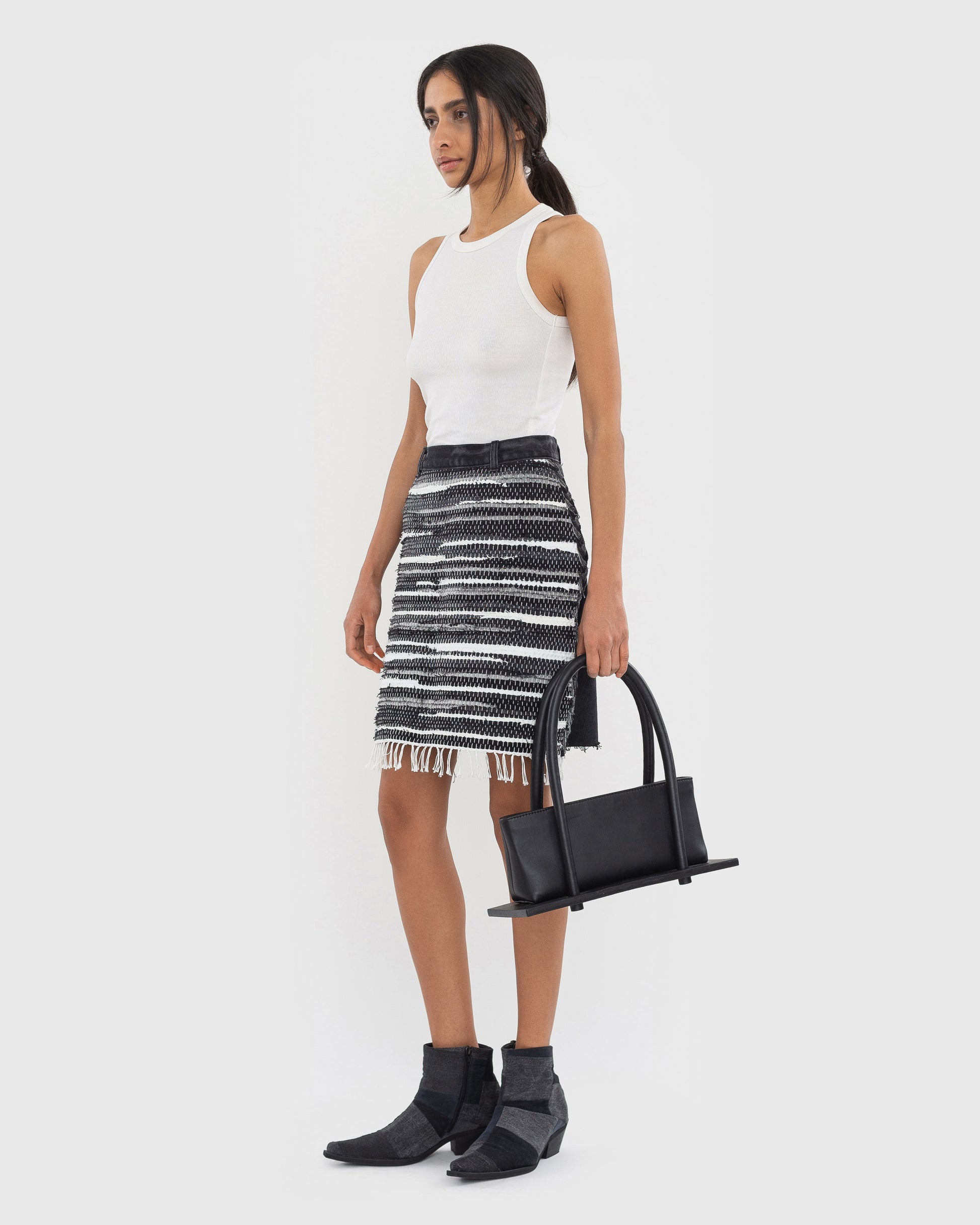 Buy Zero-Waste Skirt in Rug Technique – Bottoms by Ksenia Schnaider | Ethical & Sustainable Fashion