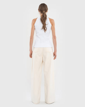 Buy White Wide Jeans – Bottoms by Ksenia Schnaider | Ethical & Sustainable Fashion