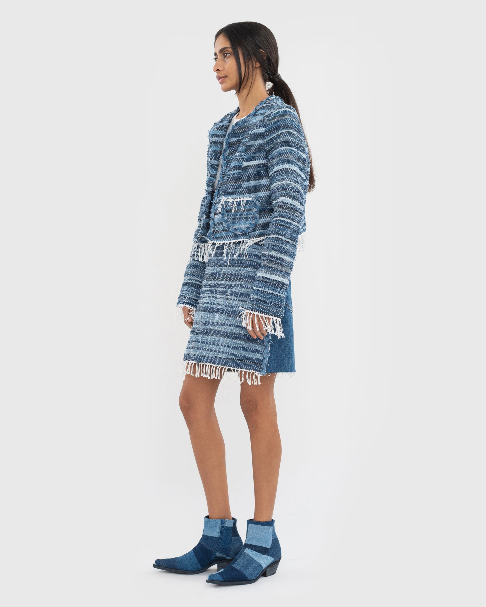Buy Zero-Waste Jacket in Rug Technique – Outerwear by Ksenia Schnaider | Ethical & Sustainable Fashion