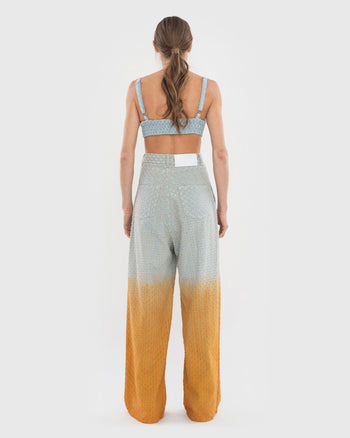 Buy Perforated Denim Bra – Tops by Ksenia Schnaider | Ethical & Sustainable Fashion
