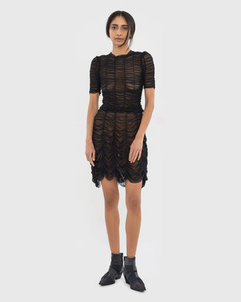 Buy Mesh Drape Skirt – Bottoms by Ksenia Schnaider | Ethical & Sustainable Fashion