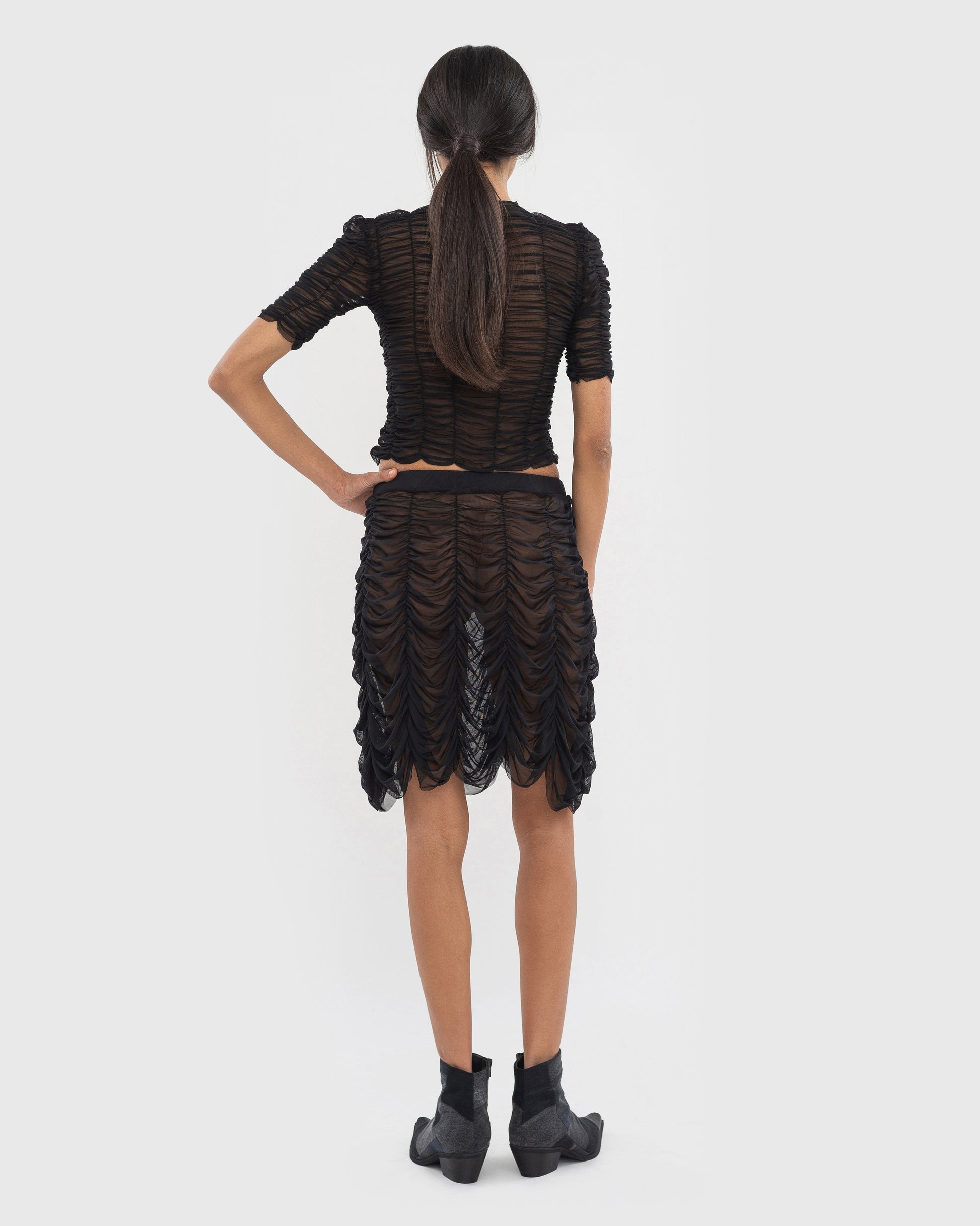 Buy Mesh Drape Skirt – Bottoms by Ksenia Schnaider | Ethical & Sustainable Fashion
