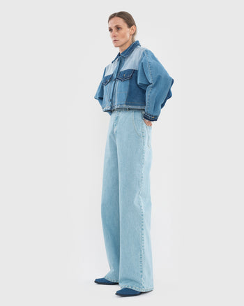Buy Patchwork Cropped Jacket – Outerwear by Ksenia Schnaider | Ethical & Sustainable Fashion