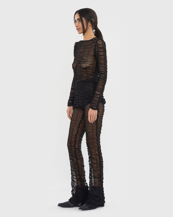 Buy Mesh Drape Pants – Bottoms by Ksenia Schnaider | Ethical & Sustainable Fashion