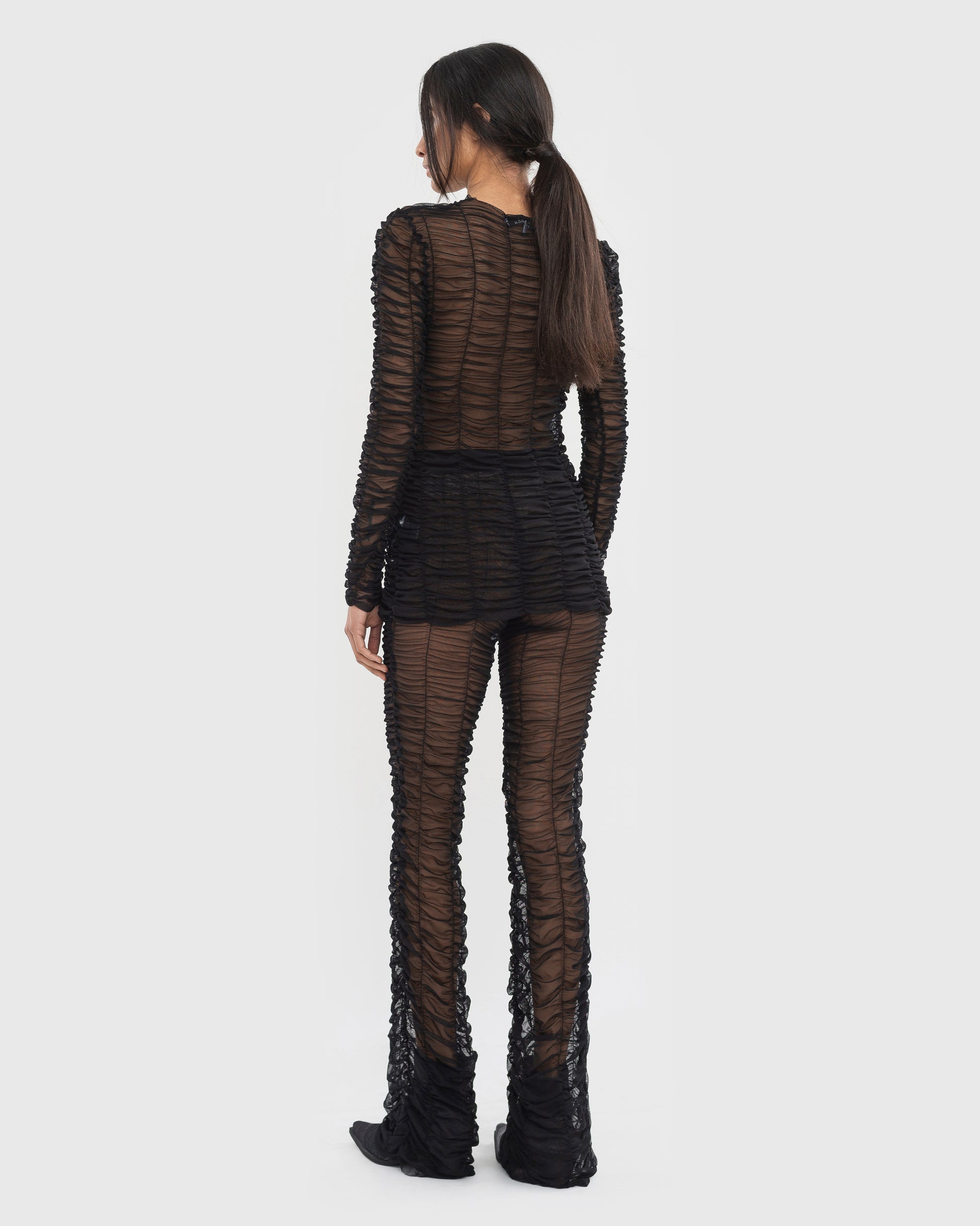 Buy Mesh Drape Pants – Bottoms by Ksenia Schnaider | Ethical & Sustainable Fashion