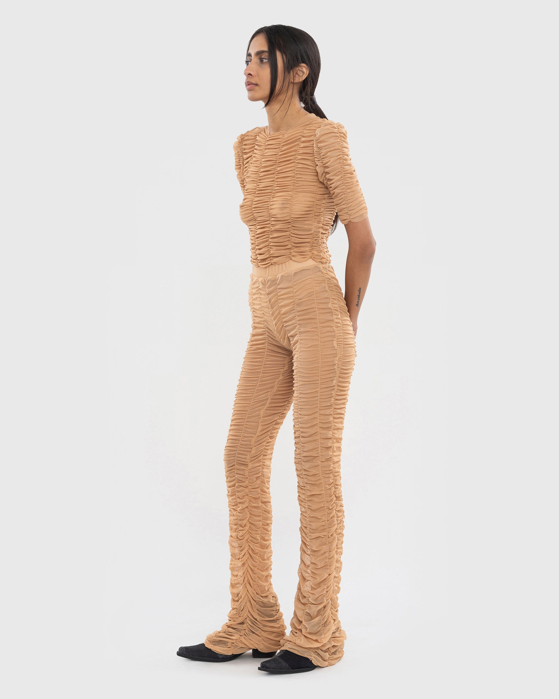 Buy Mesh Drape Pants – Bottoms by Ksenia Schnaider | Ethical & Sustainable Fashion