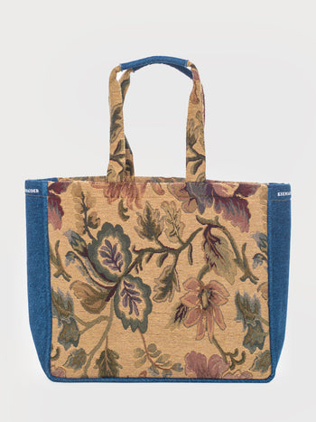 Denim Floral Tote Bag
