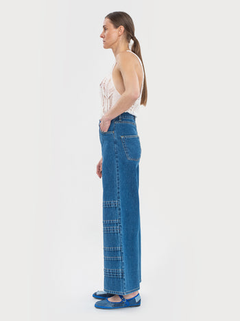 Ladder Quilted Cone Jeans
