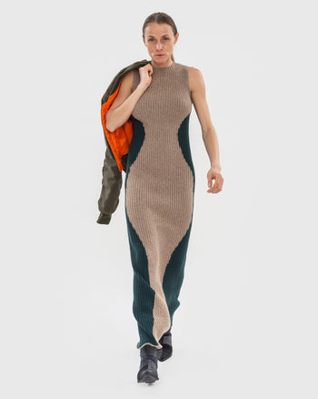 Wavy Knit Maxi Dress