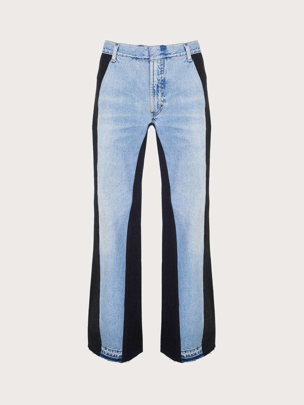 Buy Wide Jeans with Wide Contrast Side Lines – Bottoms by Ksenia Schnaider | Ethical & Sustainable Fashion