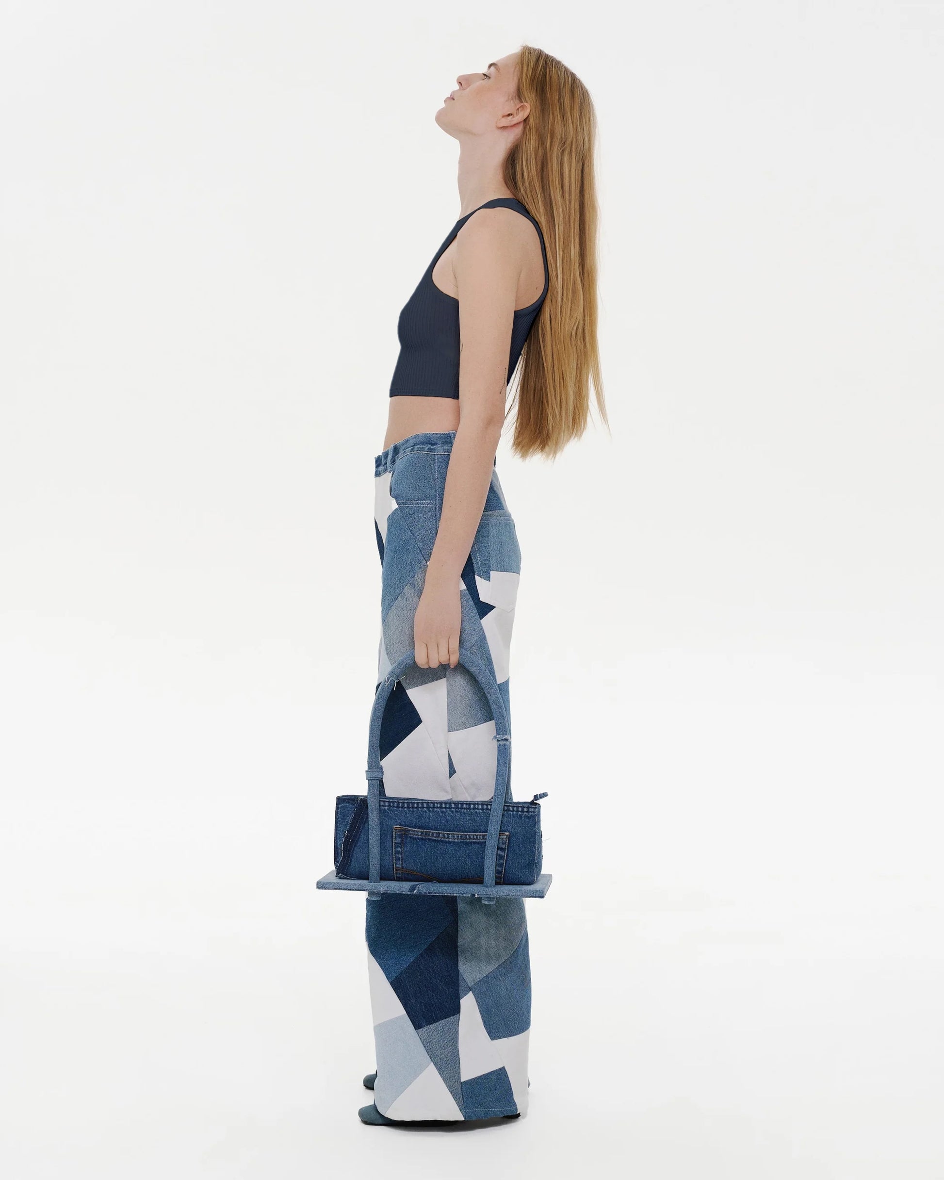 Buy Navy Blue Crop Top – Tops by Ksenia Schnaider | Ethical & Sustainable Fashion