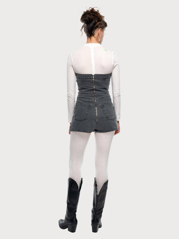 Buy Denim Shortall with Skirt Detail – by Ksenia Schnaider | Ethical & Sustainable Fashion