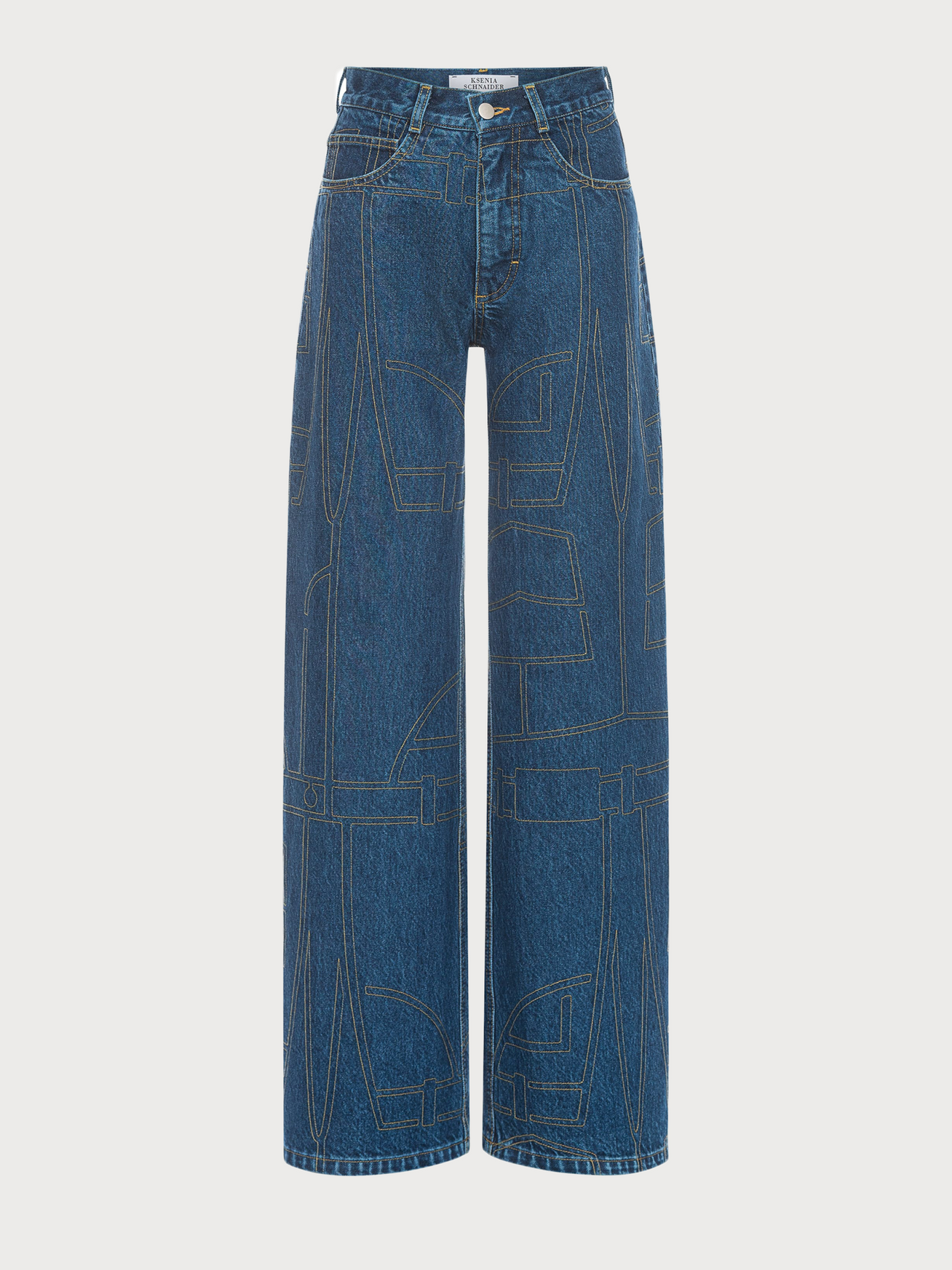 Buy Quilted Wide Jeans – Bottoms by Ksenia Schnaider | Ethical & Sustainable Fashion