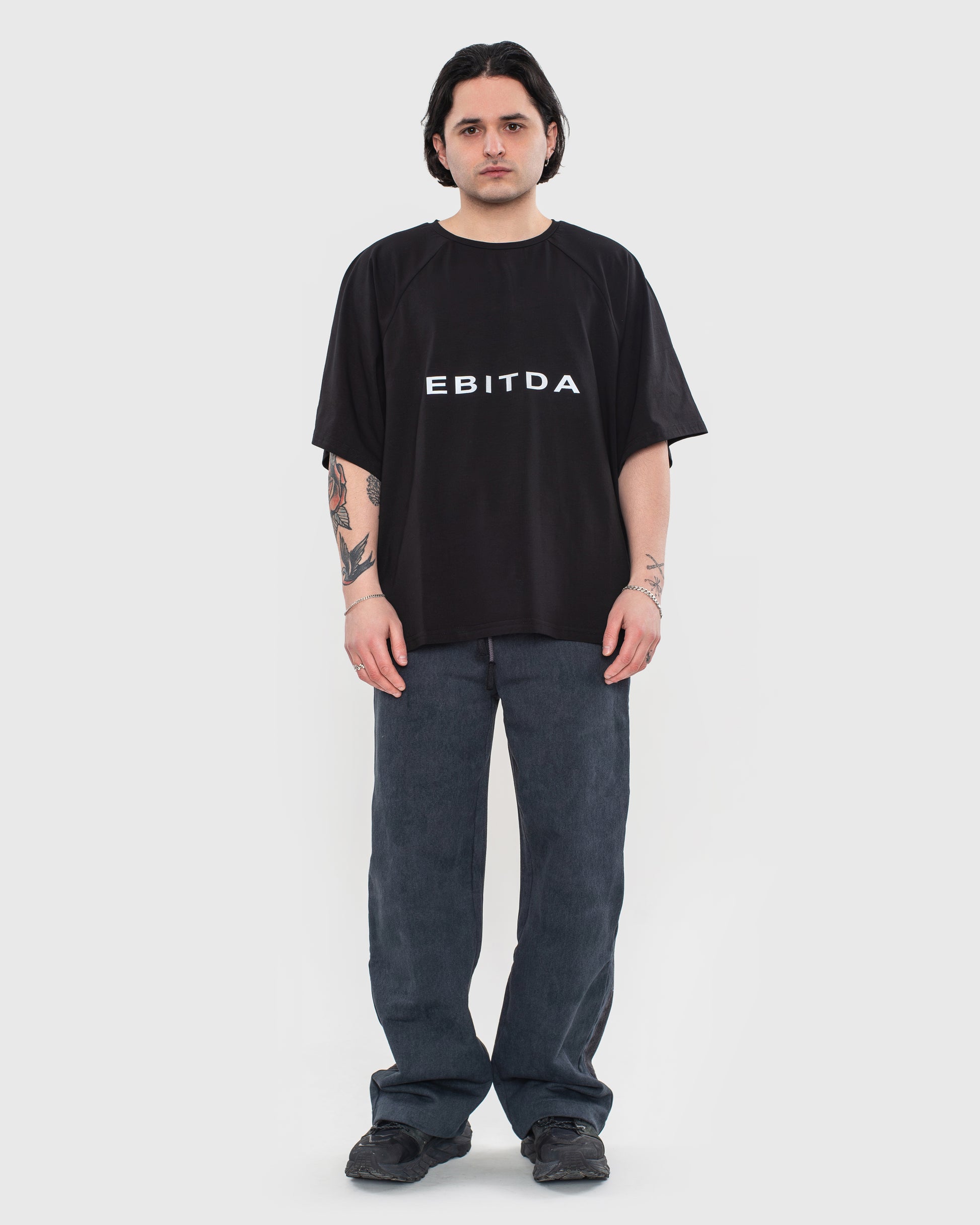 Buy Yin Yang Denim Joggers – Bottoms by Ksenia Schnaider | Ethical & Sustainable Fashion