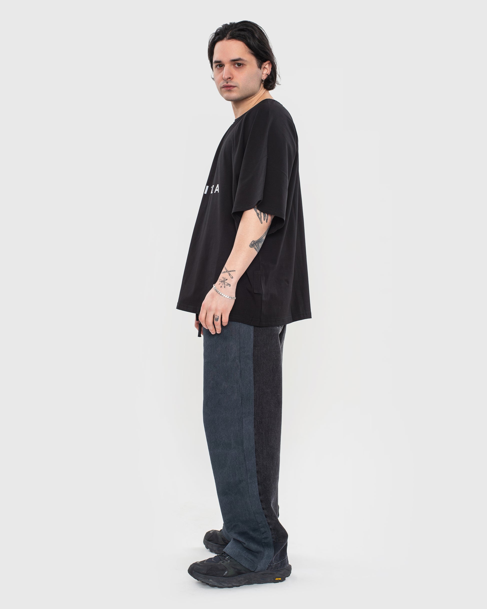 Buy Yin Yang Denim Joggers – Bottoms by Ksenia Schnaider | Ethical & Sustainable Fashion
