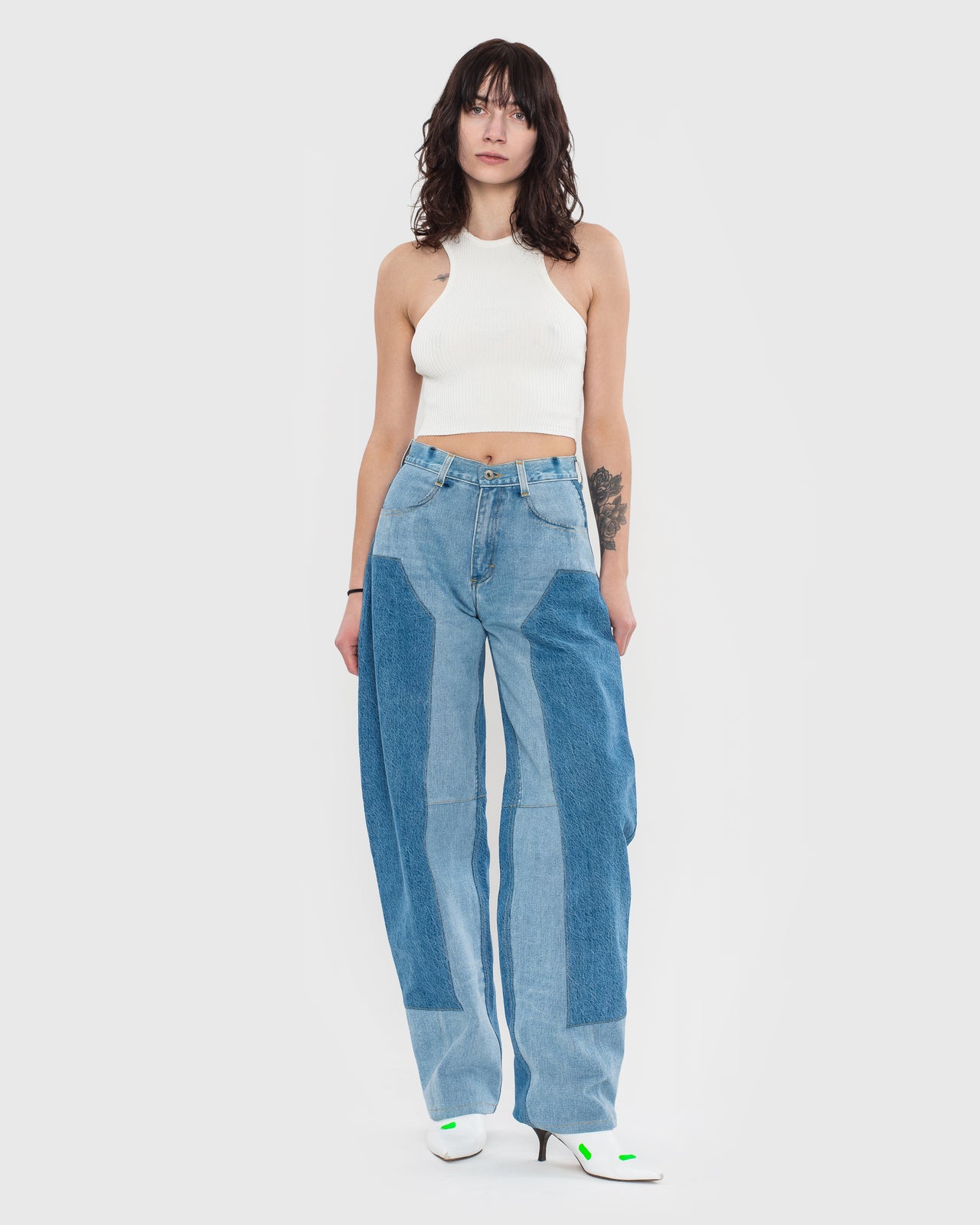 Buy Reworked Fortune Cookie Jeans – Bottoms by Ksenia Schnaider | Ethical & Sustainable Fashion