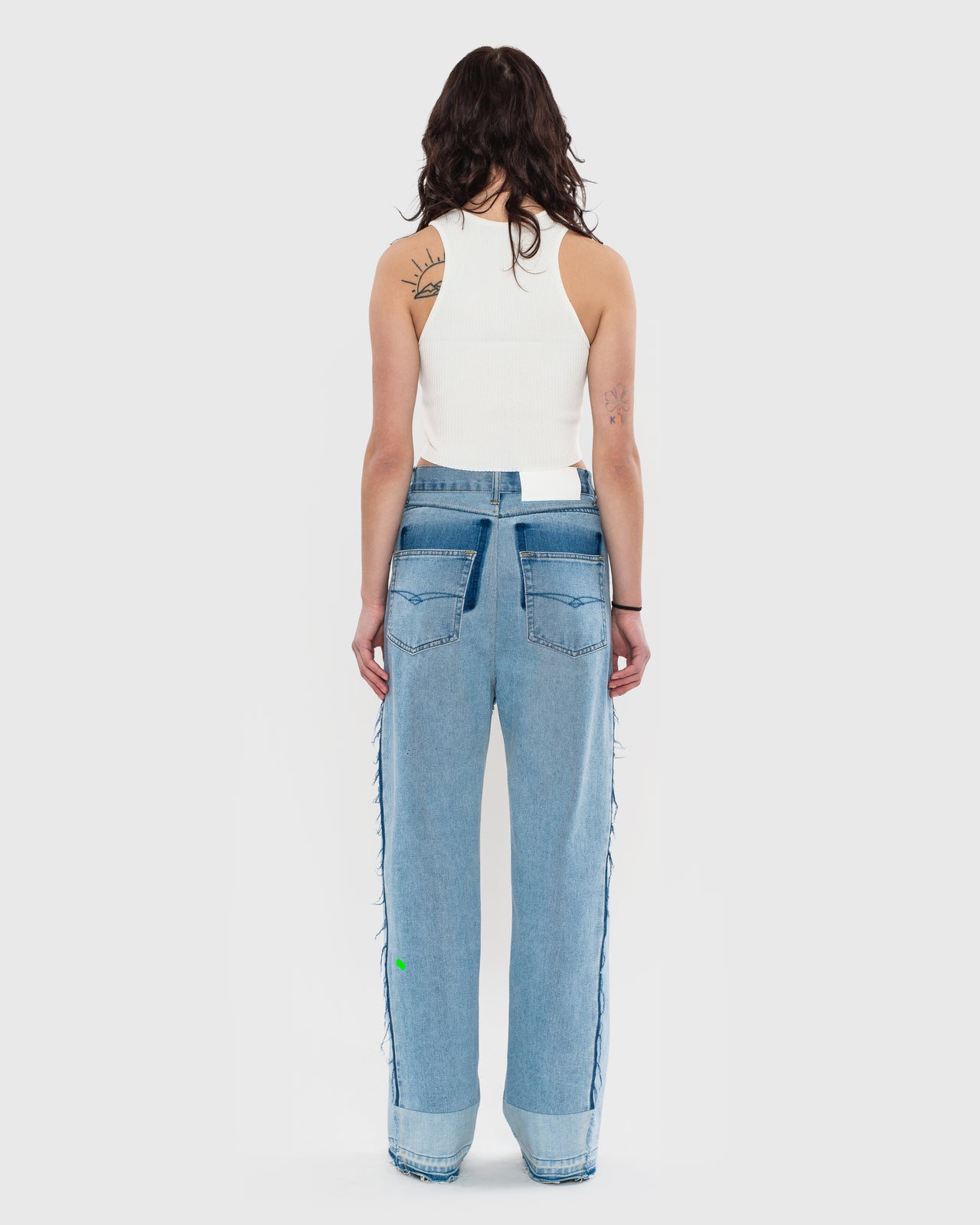Buy Reworked Denim Wide Jeans – Bottoms by Ksenia Schnaider | Ethical & Sustainable Fashion