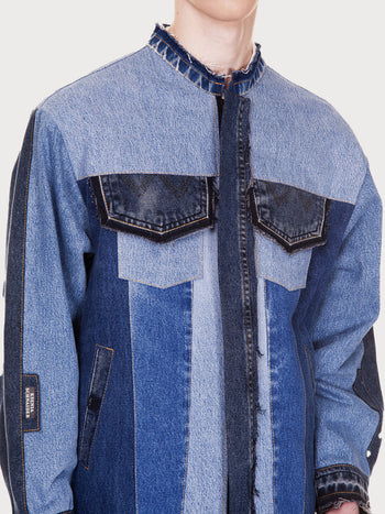 Buy Reworked Denim Jacket – Outerwear by Ksenia Schnaider | Ethical & Sustainable Fashion