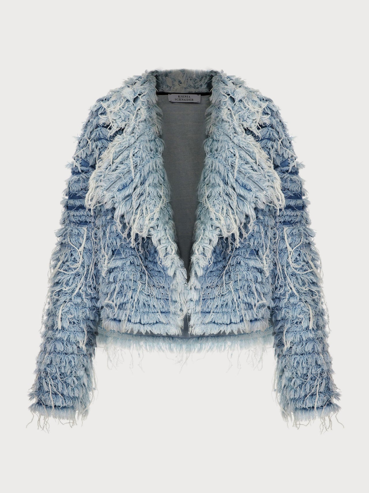 Buy Denim Fur Jacket – Outerwear by Ksenia Schnaider | Ethical & Sustainable Fashion