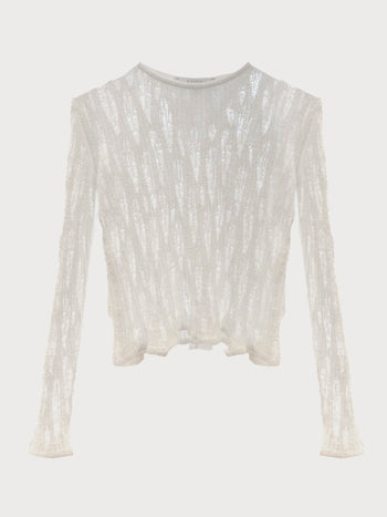 Buy Distressed Knitted Long Sleeve Sweater – Tops by Ksenia Schnaider | Ethical & Sustainable Fashion