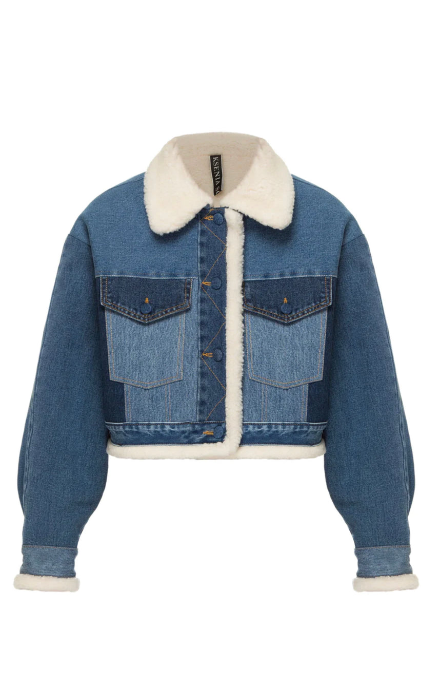 Denim Winter Jacket For Women.Reworked Denim Winter Jacket - KSENIASCHNAIDER