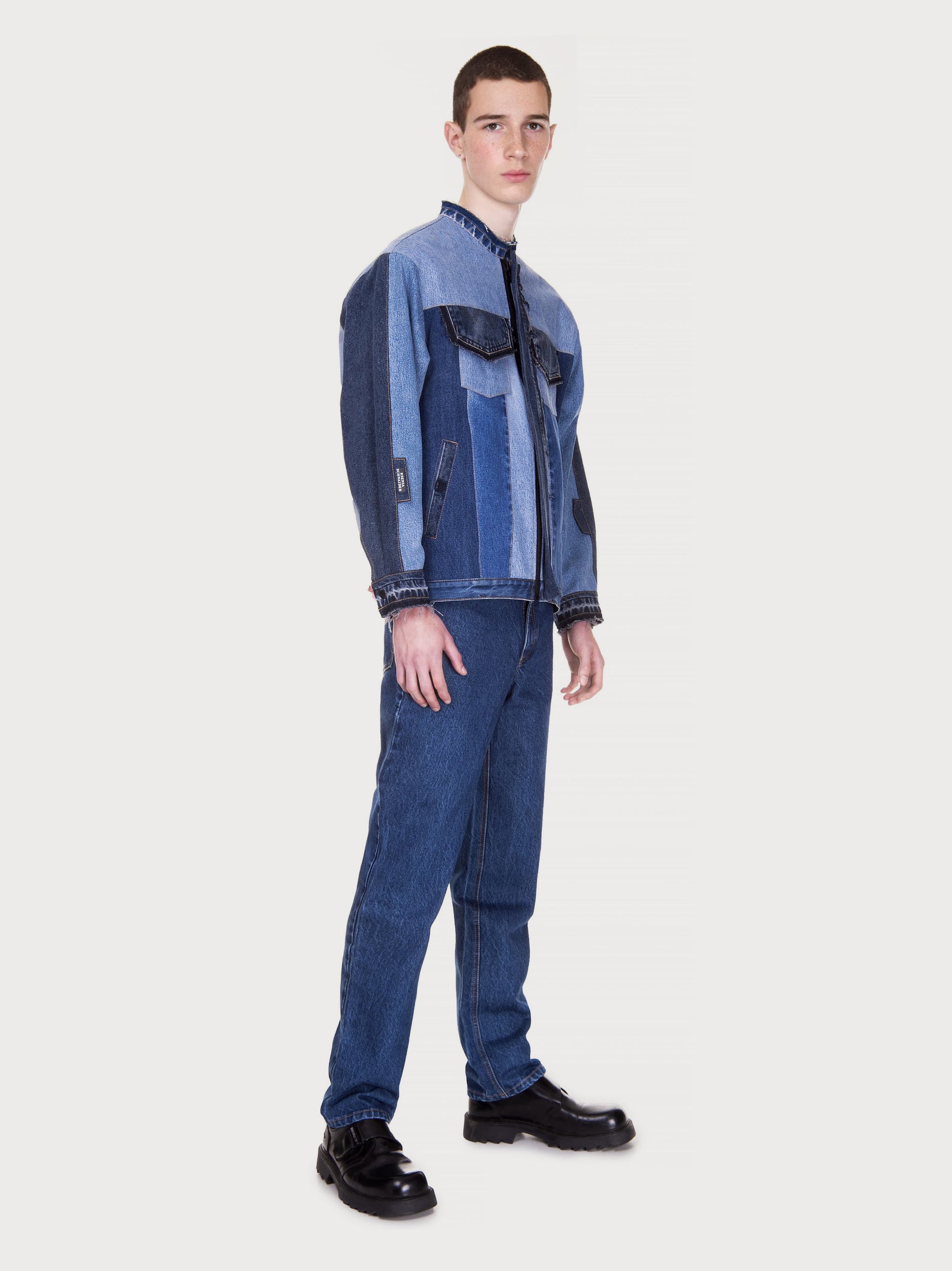 Buy Reworked Denim Jacket – Outerwear by Ksenia Schnaider | Ethical & Sustainable Fashion