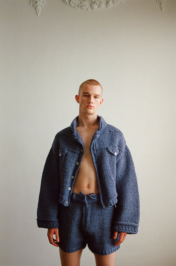 Hand Knitted Denim Jacket