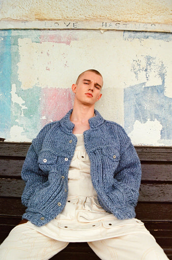 Hand Knitted Denim Jacket