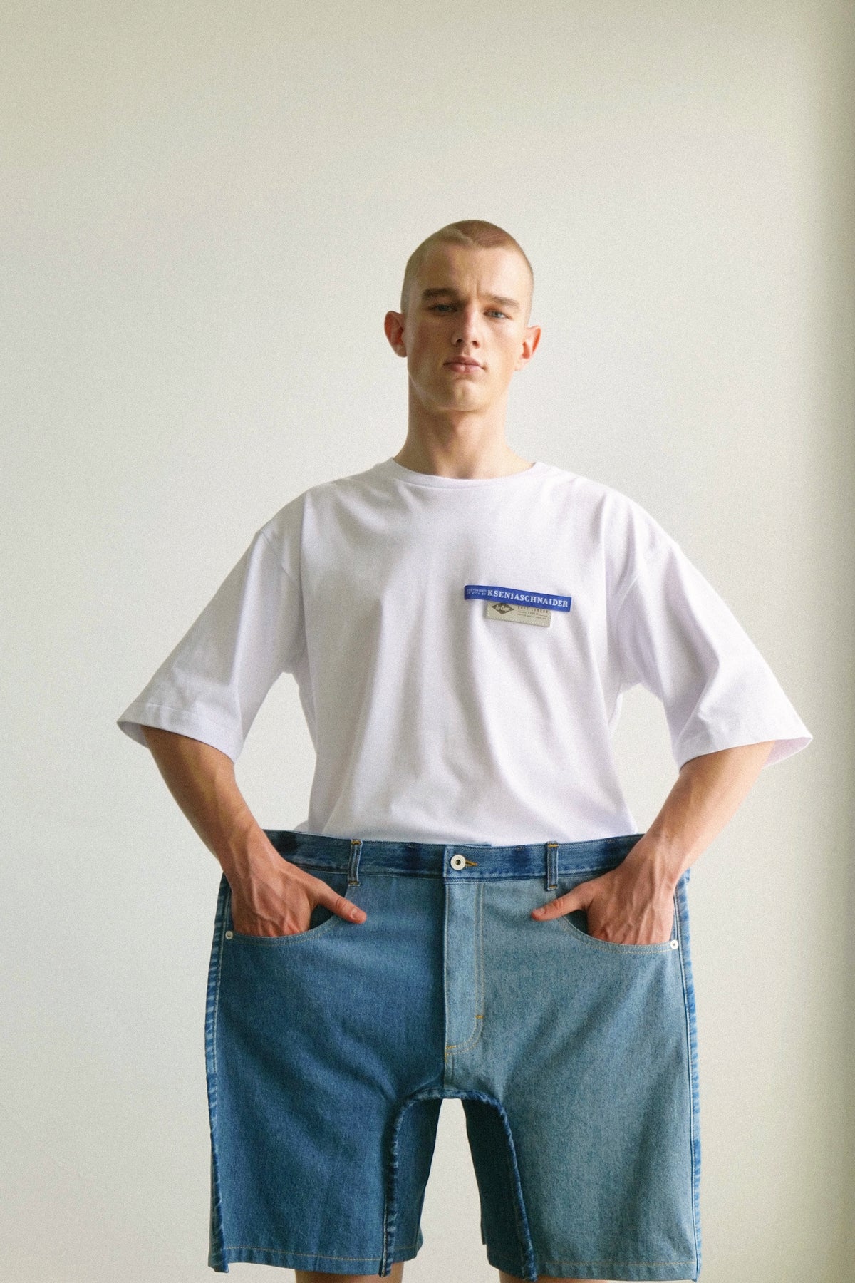 Buy Reworked Voluminous Square Shorts – Bottoms by Ksenia Schnaider | Ethical & Sustainable Fashion