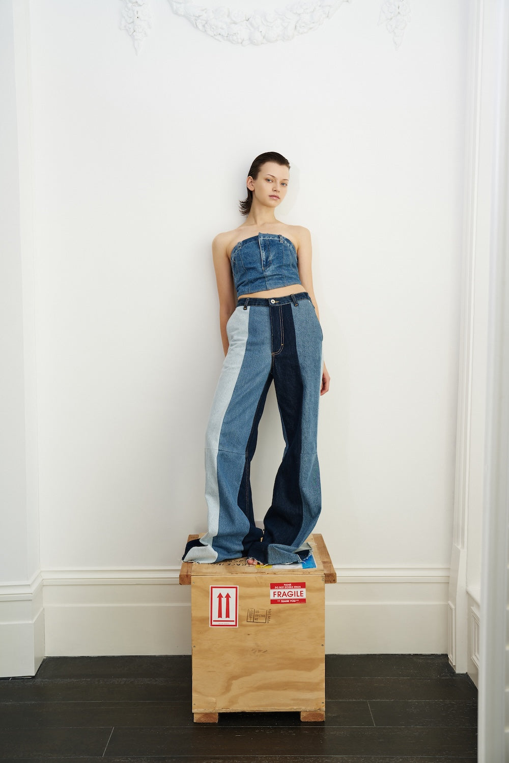 Reworked Striped Flared Jeans - KSENIASCHNAIDER