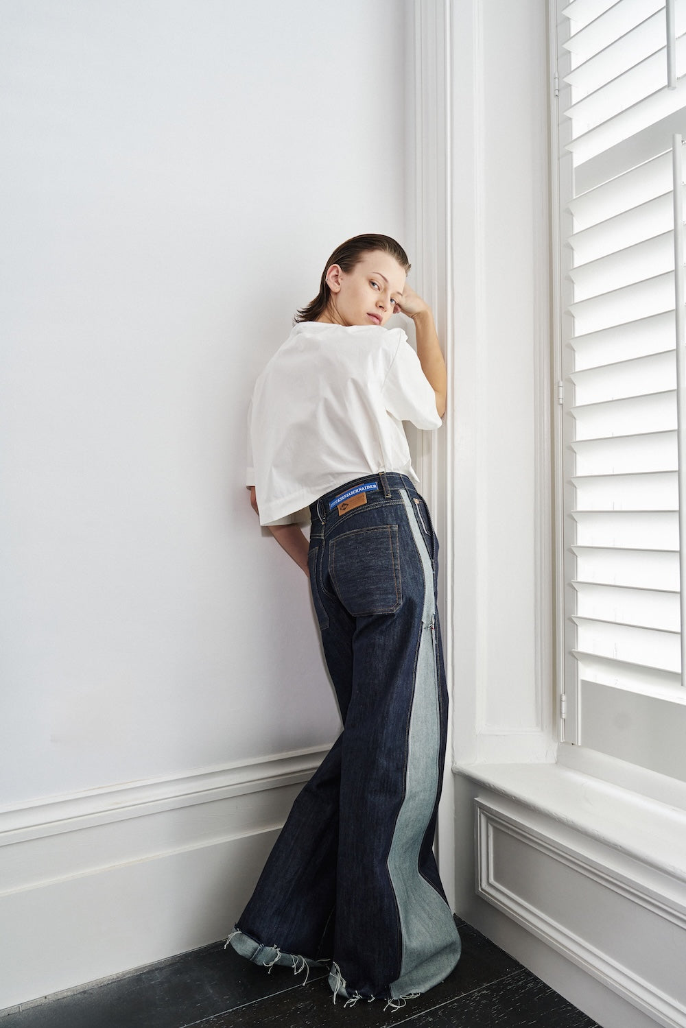 Buy Reworked Wide Leg Jeans – Bottoms by Ksenia Schnaider | Ethical & Sustainable Fashion