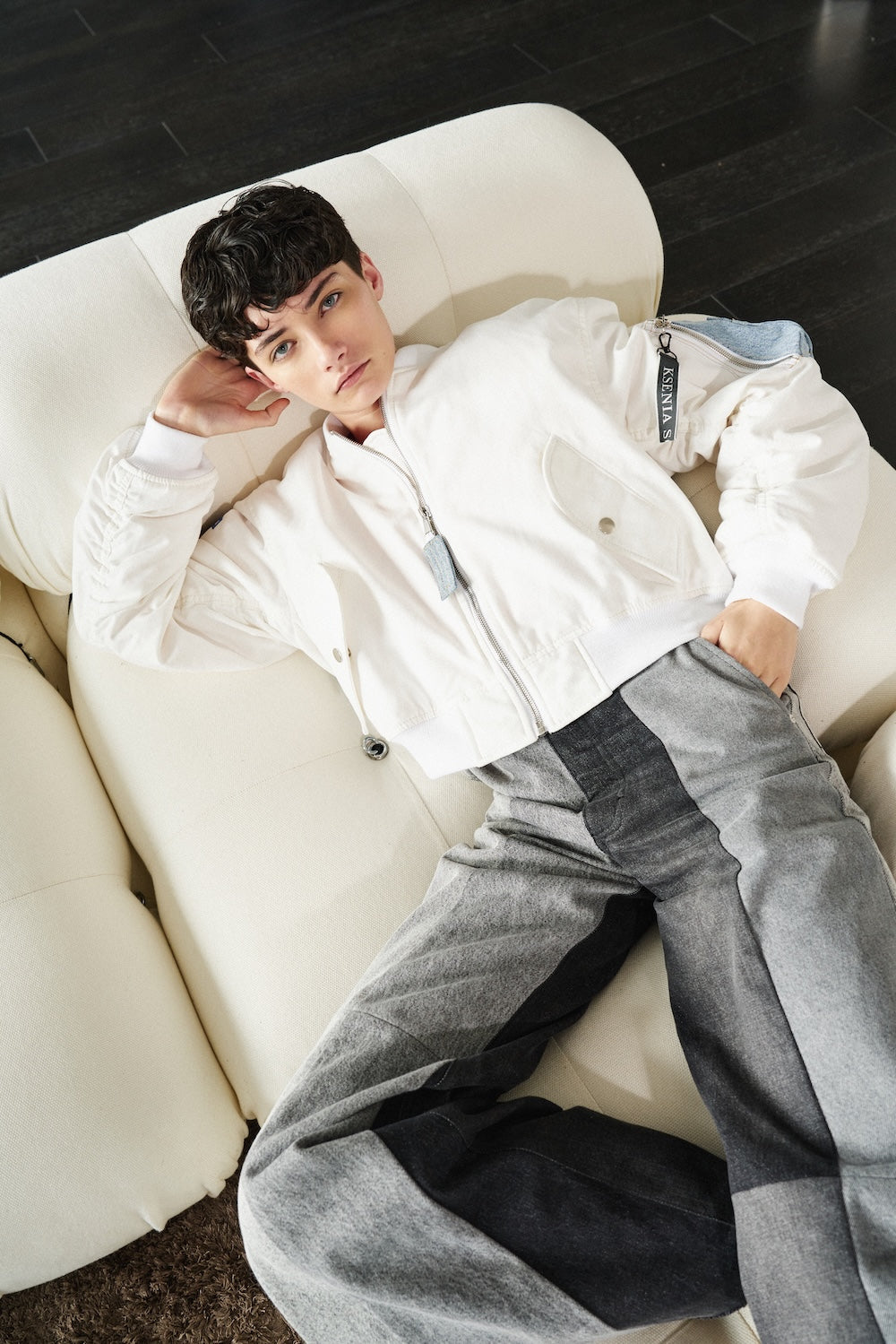 Buy Reworked Striped Flared Jeans – Bottoms by Ksenia Schnaider | Ethical & Sustainable Fashion