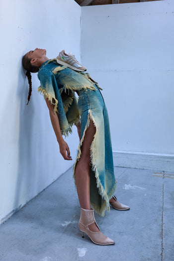 Buy Wide Jeans with Side Splits with Rust Wash – Bottoms by Ksenia Schnaider | Ethical & Sustainable Fashion