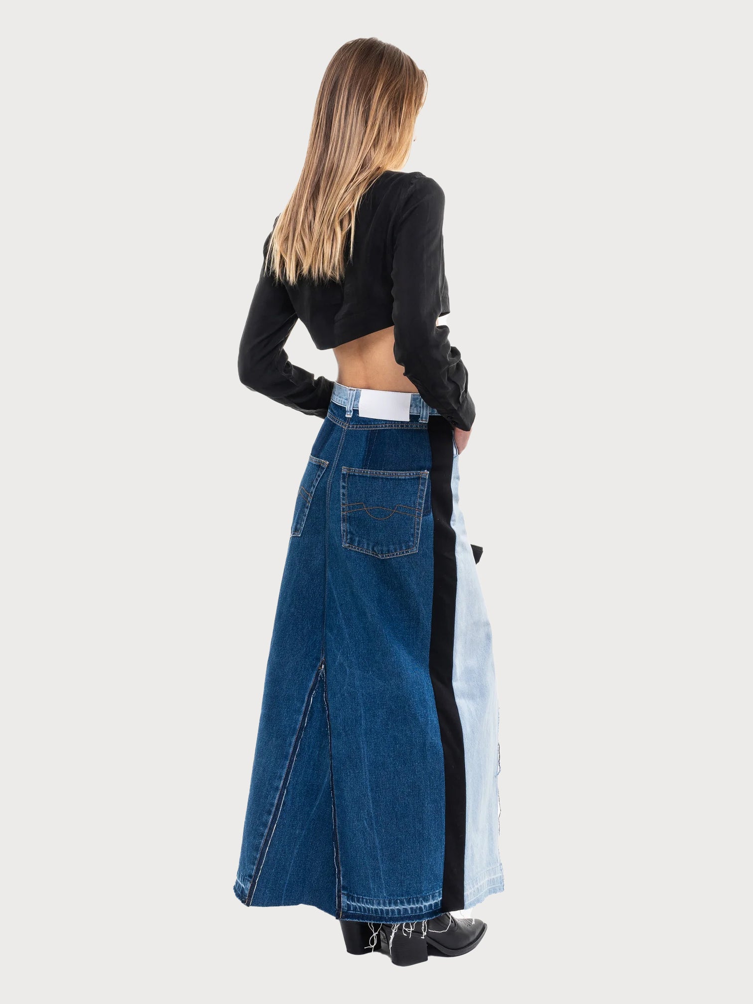 Buy Maxi Skirt With A Ruffled Slit – Bottoms by Ksenia Schnaider | Ethical & Sustainable Fashion