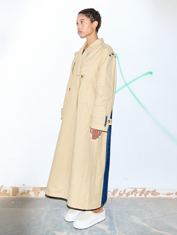 Reworked Trench with Back Jeans Detail