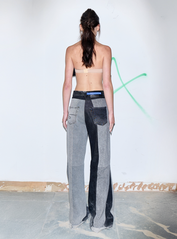 Reworked Striped Flared Jeans