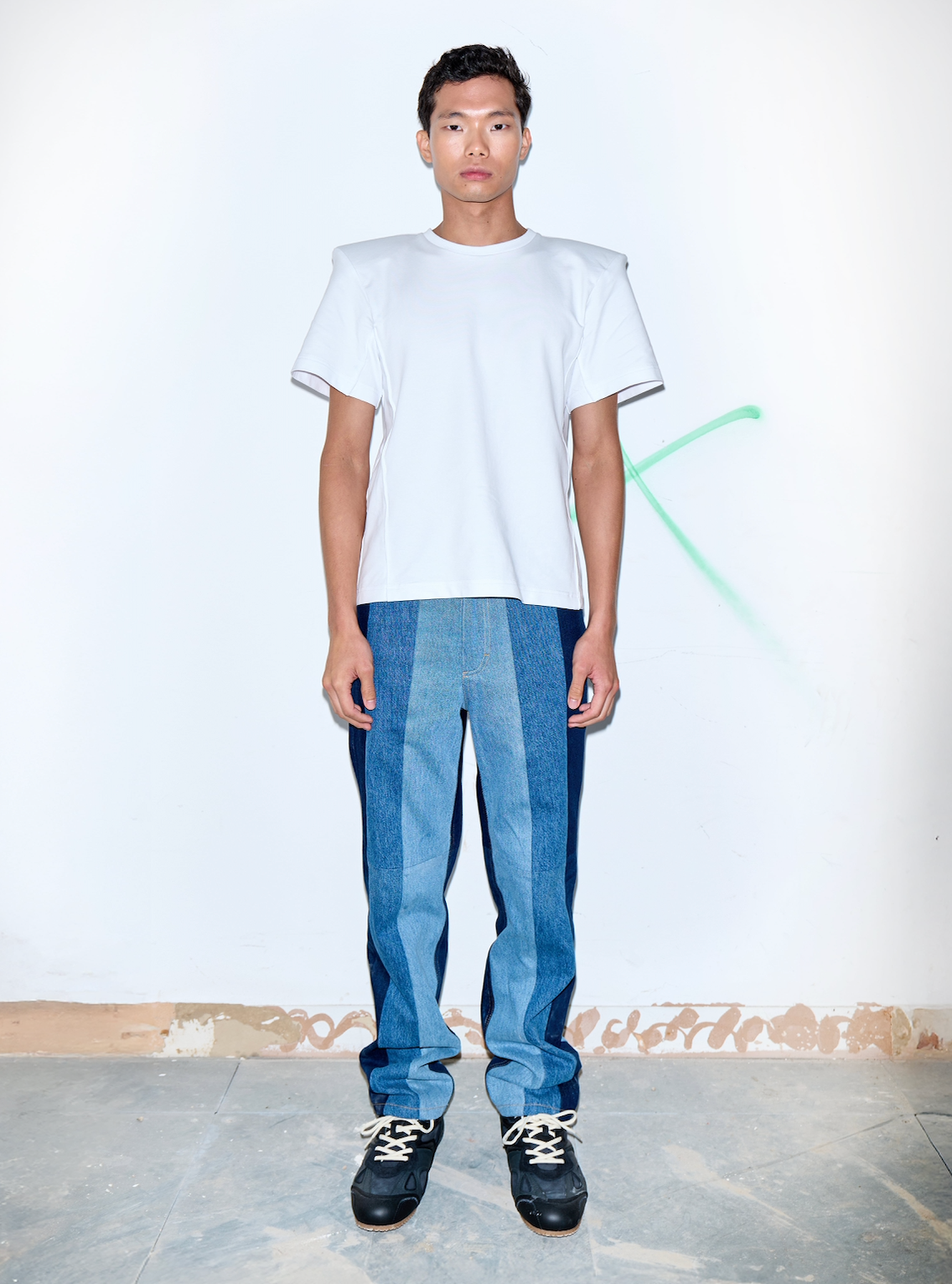 Men's Reworked Striped Flared Jeans