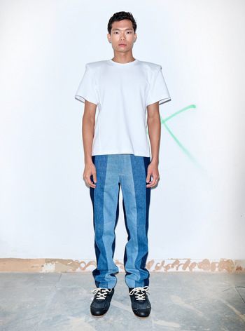 Men's Reworked Striped Flared Jeans