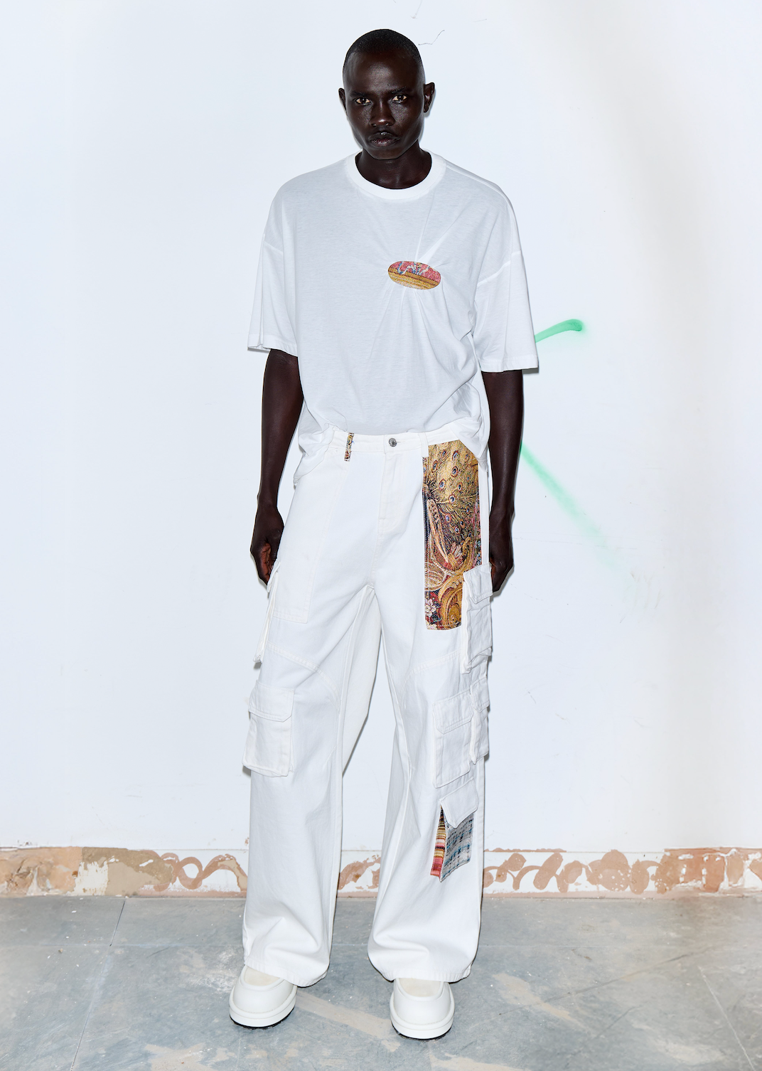 Men's Tapestry Patchwork Cargo Jeans