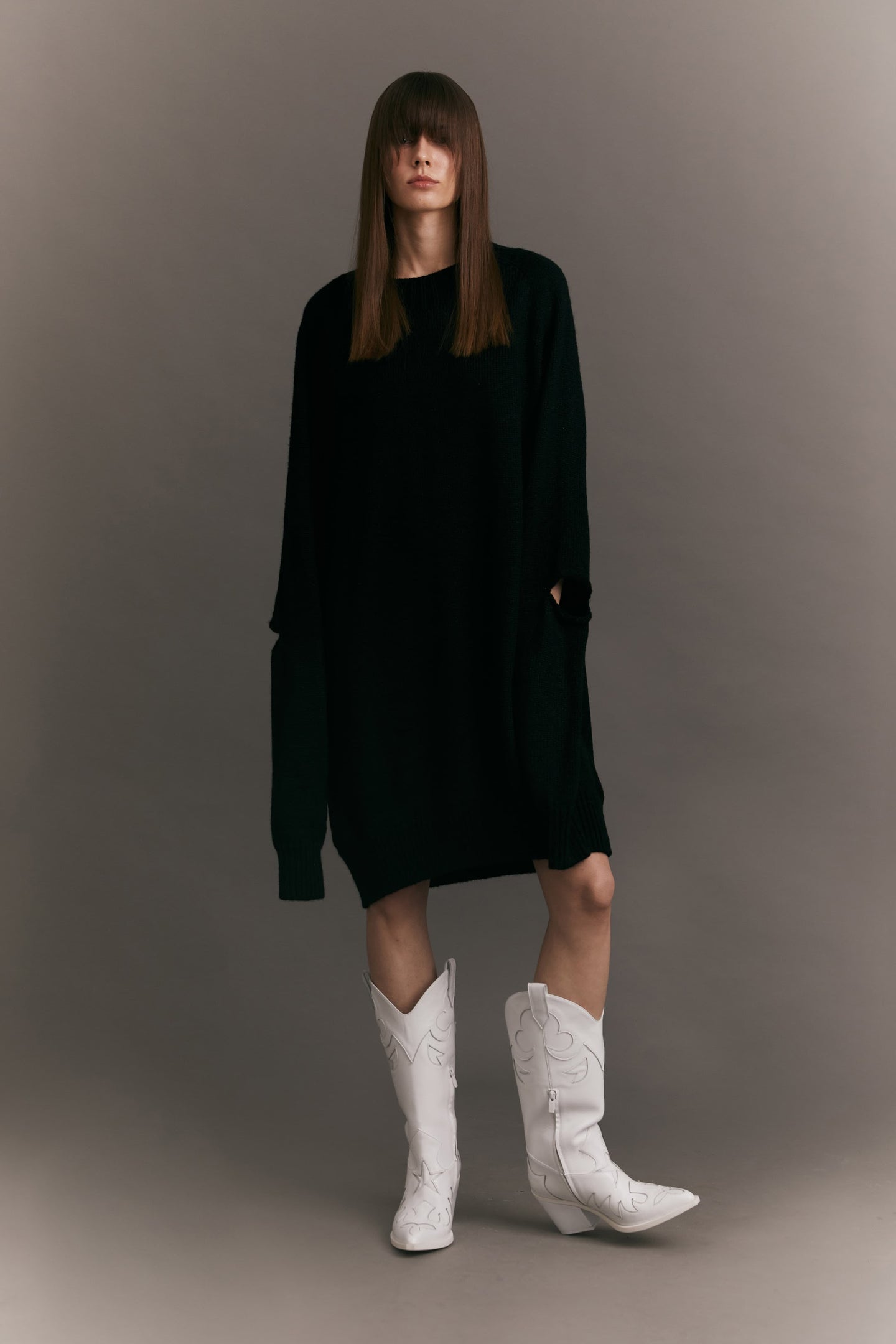 Oversize Sweater with Elbow Cuts image