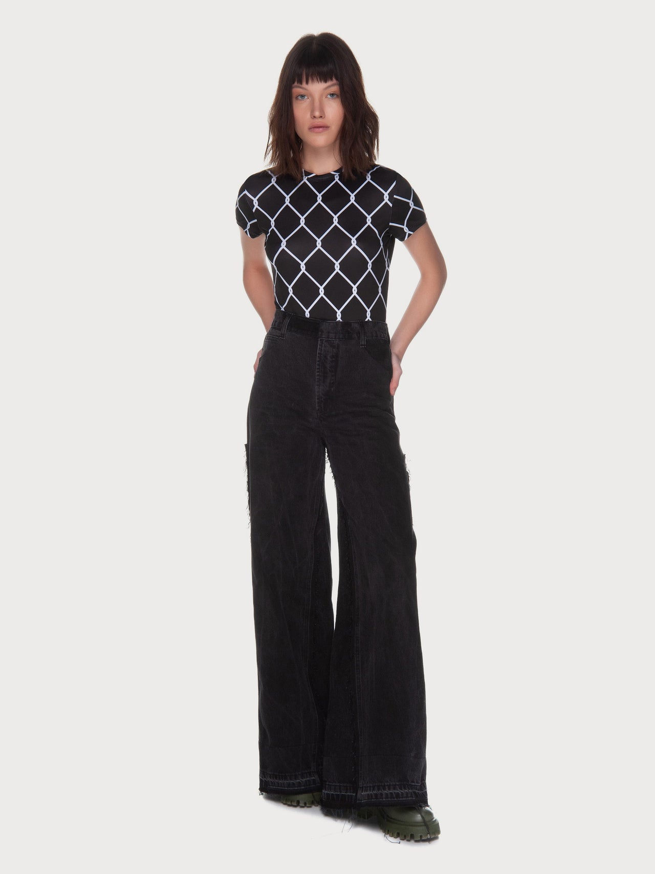 Buy Black Reworked Wide Jeans – Bottoms by Ksenia Schnaider | Ethical & Sustainable Fashion
